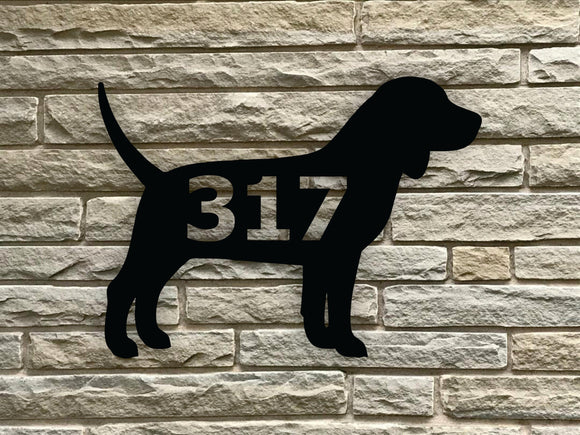 Beagle Custom Address Steel House Sign - Northeast Country Store