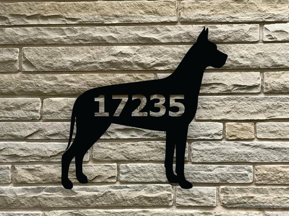Great Dane Custom Address Steel House Sign - Northeast Country Store