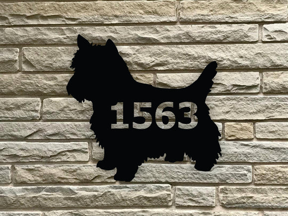 Yorkshire Yorkie Terrier Custom Address Steel House Sign - Northeast Country Store