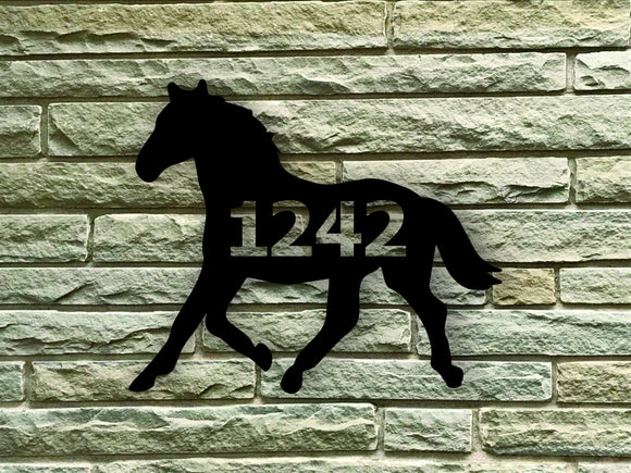 Horse Themed Custom Address Steel House Sign - Northeast Country Store