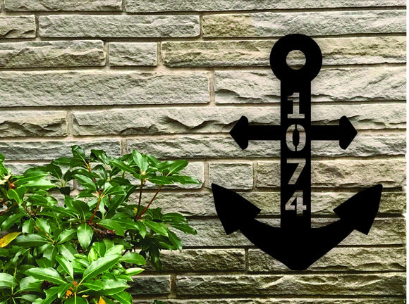 Anchor Themed Custom Address Steel House Sign - Northeast Country Store