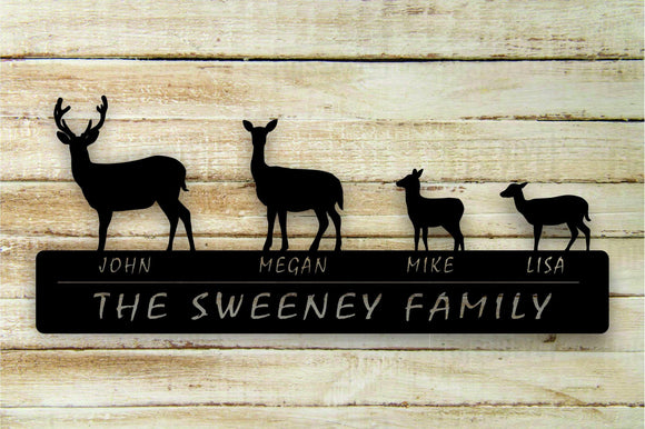 Deer 2-Fawn Personalized Custom Family Name Wall Art Hanging - Northeast Country Store