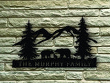 Bear Family Scene Themed Steel Wall Art Sign - Northeast Country Store