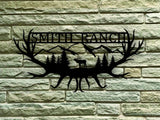 Elk Antler Personalized Custom Themed Steel Wall Art Sign - Northeast Country Store
