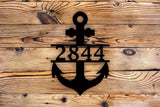 Anchor Nautical Themed Personalized Monogram Metal Home House Number Sign - Northeast Country Store