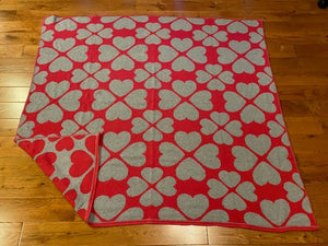 Heart Flower Reversible Cotton/Polyester Throw Blanket