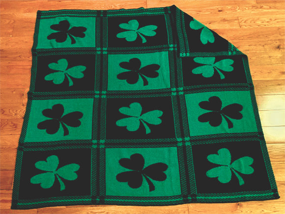 Irish Shamrock Reversible Cotton/Polyester Throw Blanket