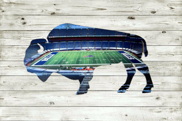 Buffalo Bills Night Sideline Stadium Metal Sign Wall Art - NFL Football Team Decor