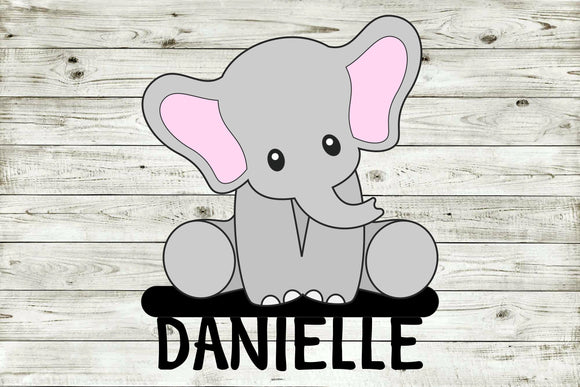 Personalized Baby Elephant Metal Wall Art - Handcrafted Nursery Decor with Custom Name