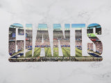 New York Giants Text Stadium Metal Sign Wall Art - NFL Football Team Decor