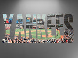 New York Yankees Text Stadium Metal Sign Wall Art - MLB Baseball Team Decor