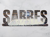 Buffalo Sabres Text Arena Metal Sign Wall Art - NHL Hockey Team Decor