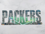 Green Bay Packers Text Stadium Metal Sign Wall Art - NFL Football Team Decor