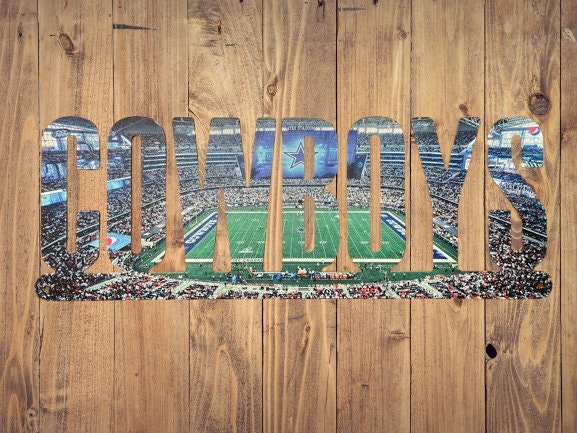 Dallas Cowboys Text Metal Sign Wall Art - NFL Football Team Decor