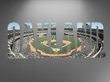 OAKLAND ATHLETICS TEXT STADIUM METAL SIGN WALL ART - MLB BASEBALL TEAM DECOR