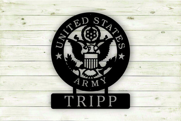 a metal sign that says, united states army trip