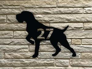 German Short Haired Pointer Themed Custom Steel House Sign - Northeast Country Store
