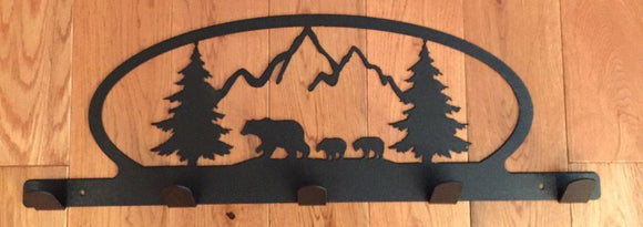 Bear Themed Steel Wall Coat Rack - Northeast Country Store