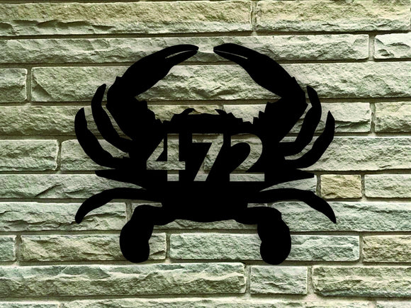 Crab Themed Custom Address Steel House Sign - Northeast Country Store
