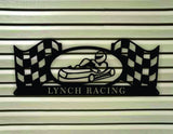 Personalized Go Kart Checkered Flag Metal Wall Art Hanging - Northeast Country Store