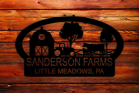 Personalized Farm Location Metal Wall Art Hanging - Northeast Country Store