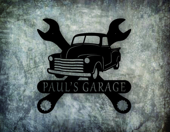 Personalized Vintage Truck Garage Sign Metal Wall Art Hanging - Northeast Country Store