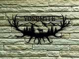 Elk Antler Yosemite National Park Name Themed Steel Wall Art Sign - Northeast Country Store