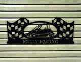 Personalized Quarter Midget Checkered Flag Metal Wall Art Hanging - Northeast Country Store