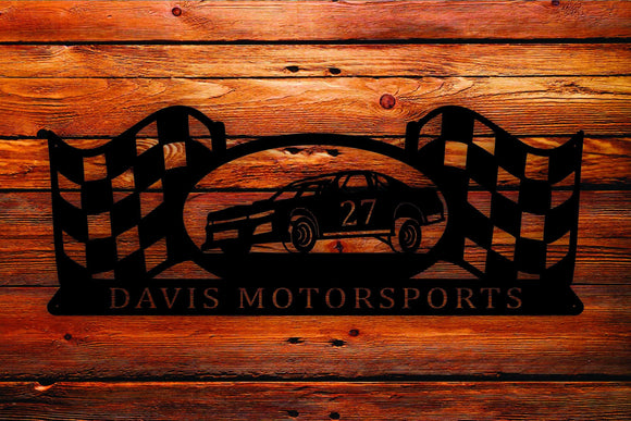 Personalized Pro Stock/Super Stock Checkered Flag Metal Wall Art Hanging - Northeast Country Store