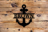 Anchor Nautical Themed Personalized Monogram Metal Home Family Sign - Northeast Country Store