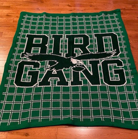 Philadelphia Eagles Bird Gang Flannel Pattern Acrylic Throw Blanket