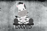 Personalized Baby Zebra Metal Wall Art - Handcrafted Nursery Decor with Custom Name