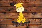 Personalized Baby Giraffe Metal Wall Art - Handcrafted Nursery Decor with Custom Name