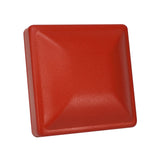 a red square plate on a white background